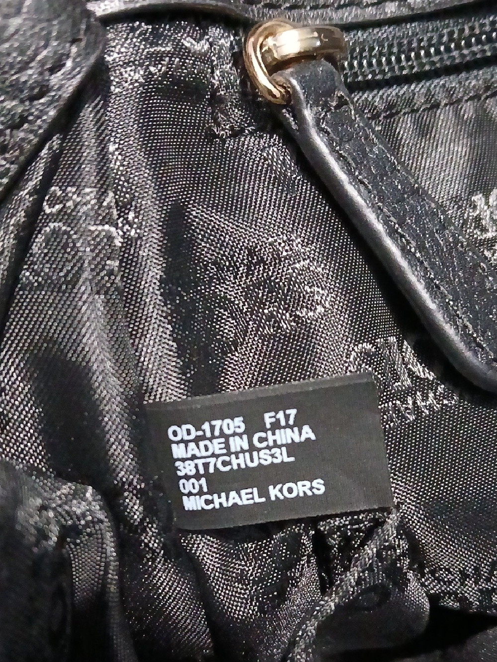 Michael Kors Black Leather Shoulder Bag with Original  Model Code 38T7CHU53L - Picture 7 of 9